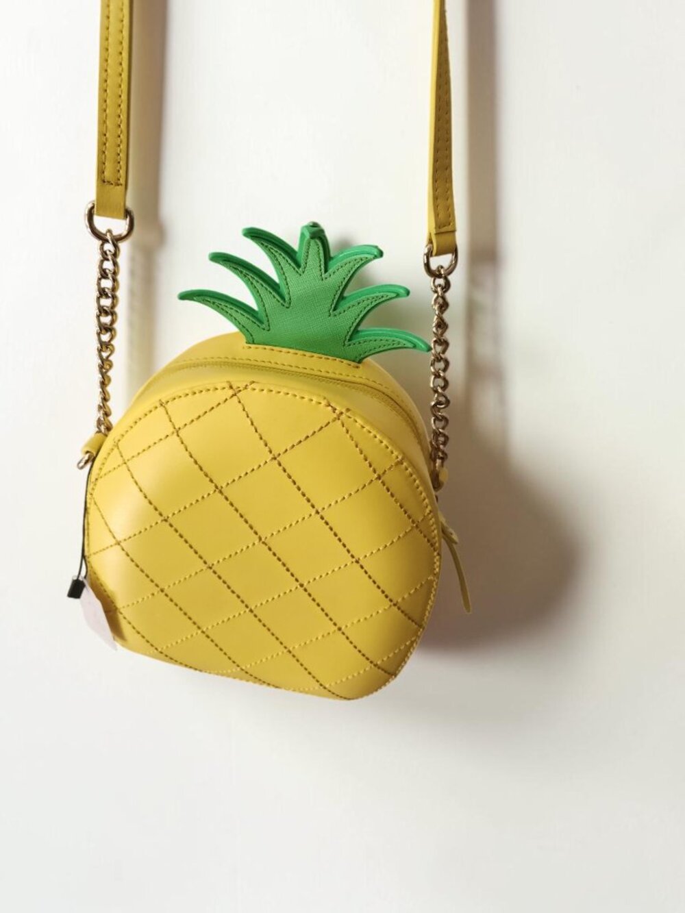 🍍 Kate Spade Pineapple Crossbody “How Refreshing” Yellow Leather 🍍 - Picture 9 of 12